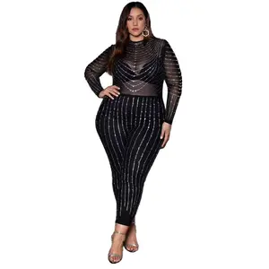 Fashion trendy elegant ladies sexy clothing casual summer dress 2022 plus size dress fat women knitted jumpsuit Apparel