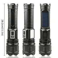 Projecteur d'extérieur puissant, lampe de poche ABS, rechargeable par USB, étanche IPX4, 1000 Lumens, zoom télescopique longue portée pour