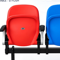 Siège de stade pliable et rotatif avec accoudoirs, chaise de gymnase moulée par injection plastique, sièges pour gradins extérieurs