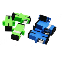 CaiLi 100 Buah Adaptor Konektor Serat Optik SC APC/UPC Flange Singlemode Simplex Coupler FTTH FTTB FTTX Hijau/Biru CE/FCC RoHS