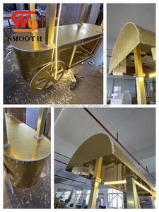 Lisse Brillant Or Acrylique Champagne Doux Dessert Bonbons <span class=keywords><strong>Chariot</strong></span> Fleur Dessert <span class=keywords><strong>Bar</strong></span> Présentoir PVC Bonbons <span class=keywords><strong>Chariot</strong></span> avec Roues - Product Image 6