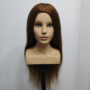 Tête de mannequin 26 ''100% vrais <span class=keywords><strong>cheveux</strong></span> avec épaules coiffures poupée factice coiffeur pratique <span class=keywords><strong>cheveux</strong></span> tressage formation tête Kit Curl - Product Image 1