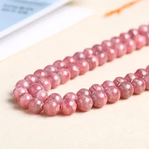 Argentinian Rhodochrosite Gemstone Loose Beads Round Crystal Energy Stone Power Beads for Jewelry Making