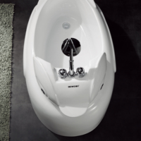 Baignoire autoportante en acrylique de 1,2 m pour bébé et enfant, écologique, spa relaxant, utilisation intérieure, style villa minimaliste, robinet en métal