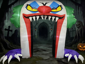 Arco Inflable de Payaso de 3 Metros para Halloween, Decoraciones de Jardín Inflables para Exteriores, Arco Inflable de Halloween Espeluznante - Product Image 1