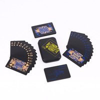Cartes à Jouer Magiques Créatives en Plastique Noir, Jeu de Cartes de Poker en PVC Imperméable pour Jeux de Société et Jeu Décontracté