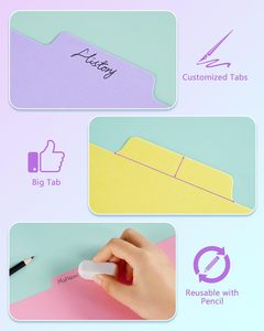 Chất Kết Dính Ngăn <span class=keywords><strong>5</strong></span> Tab <span class=keywords><strong>3</strong></span> Lỗ Đấm Cho <span class=keywords><strong>3</strong></span> Vòng Chất Kết Dính Thư Kích Thước Bền Chỉ Có Ngăn A6 A4 A5 Tùy Chỉnh Chất Kết Dính - Product Image 2