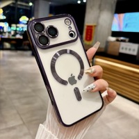 Coque de protection ultime en TPU mince magnétique pour iPhone 17 Series, avec plaque arrière rigide en acrylique transparente et anti-rayures