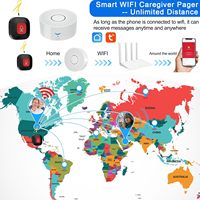 ANGUS TUya Sistema Inteligente de Llamada SOS Inalámbrico, Pager para Cuidadores de Personas Mayores, Sistema de Alerta WiFi para Enfermeras, Botón de Llamada de Emergencia SOS para el Hogar