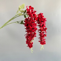 Composition florale de mariage suspendue à 3 branches en soie violette, glycine réaliste haut de gamme, décoration murale pour événements, fleurs artificielles DIY
