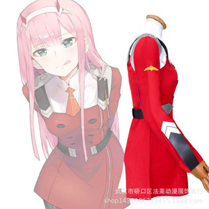 Costume de cosplay Strelitzia Darling Franxx 02, tenue de l'équipe nationale pour femme, veste de jeu de rôle anime, manteau rouge et violet en polyester pour l'été - Product Image 3