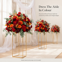 Arrangement floral artificiel en soie pour centre de table de mariage, décoration de bouquet pour salle d'événements, banquet, intérieur et extérieur