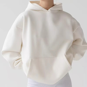 <span class=keywords><strong>Felpa</strong></span> con Cappuccio <span class=keywords><strong>Oversize</strong></span> Casual in Cotone Pesante Personalizzata con Stampa a Rilievo per <span class=keywords><strong>Donna</strong></span> - Product Image 3