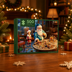 Puzzle en carton blanc série Noël 52x38cm 500 pièces, jouet éducatif en papier, emballage boîte rectangulaire couleur, 14+ Direct - Product Image 2