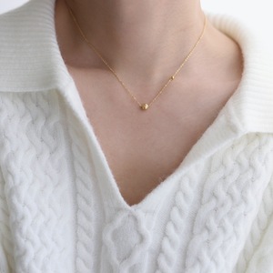 Colgante Simple de acero inoxidable para niñas, collar con dos tonos de 316L, con forma de Planeta, martillo, meteorito, bola de oro pequeña, Luna y tierra - Product Image 3