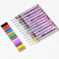 Stylo de peinture à paillettes, 0.7mm, extra-fin, 12 stylos à paillettes pour peinture, rock