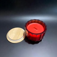 Bougie en verre parfumée de couleur rouge bougie à mèche en bois arôme fraise bougie cadeau
