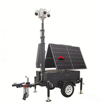 Remorques solaires toutes saisons avec caméra, remorque CCTV solaire pliable pour travaux de génie civil et de construction sur le terrain