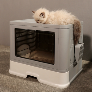 Litière pour chat, grand, entièrement fermée, anti-éclaboussures, toilette pliable, à récurer, livraison directe - Product Image 6