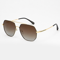 Lunettes de soleil carrées unisexes, monture en métal à double pont, verres UV400, protection UV longue durée, lunettes de soleil tendance, OEM