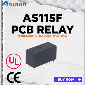 Мини-реле для печатной платы Asiaon, 8 контактов, AS115F, 2Z, 8A, 250VAC/30VDC, 5-110 В, с высокой изоляцией, малый размер, реле для ПЛК, ЧПУ - Product Image 1