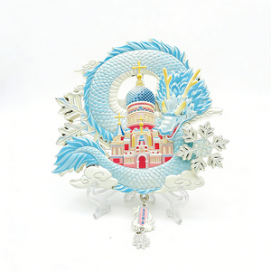 Imán <span class=keywords><strong>de</strong></span> nevera metálico personalizado del Lago Oeste <span class=keywords><strong>con</strong></span> las Tres Piscinas que reflejan la <span class=keywords><strong>luna</strong></span>, pagoda giratoria y <span class=keywords><strong>arena</strong></span> brillante - Product Image 4