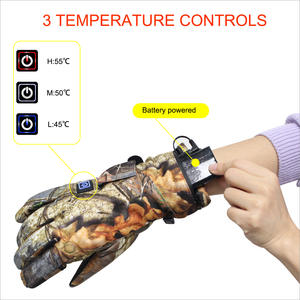 Camuflaje Invierno Al Aire Libre 7,4 V 2600mAh Batería Camo Diseño de caza Precio al por mayor Guantes calefactables para montar a caballo - Product Image 3