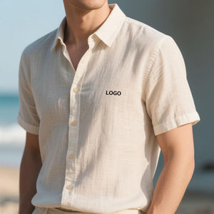 <span class=keywords><strong>Nueva</strong></span> <span class=keywords><strong>Camisa</strong></span> Elegante de Franela de Manga Corta con Cuello Camisero, Color Sólido, Anti-Pilling, ODM OEM, <span class=keywords><strong>Camisa</strong></span> de Hombre de Lino y Algodón - Product Image 1