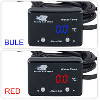 Capteur universel 1/8NPT 12v Dc jauge de température d'eau numérique de voiture affichage rouge mètre de température d'eau carré avec capteur