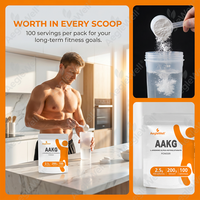 Poudre de L-Arginine Alpha-Ketoglutarate AAKG OEM ODM pour stimuler l'oxyde nitrique, la pompe musculaire, pré-entraînement, supplément nutritionnel sportif