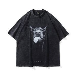 T-shirt Uomo Oversize Grunge Effetto Usurato Stile Retrò 2026, Casual 100% Cotone, Stampa DTG <span class=keywords><strong>Anime</strong></span> Giapponese, Hip Hop Streetwear Vestibilità Regolare - Product Image 5