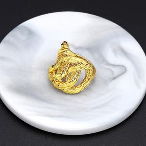 Jxx Fashion 24K Gold Plated Brass <b>Rings</b> Minimalist <b>Chunky</b> Geometric Texture Waterproof Ocean Wave Classic Wholesale Jewelry - Product Image 5