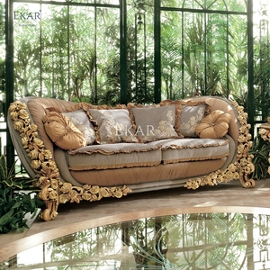 Exquisito juego de sofás tallados barrocos: muebles elegantes para el hogar para espacios de vida lujosos - Product Image 2