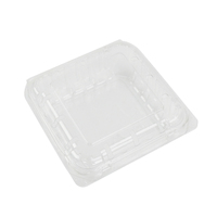 Boîte en plastique PET transparente à clapet de 6 oz, emballage de filets de bleuets, contenants de baies ventilés