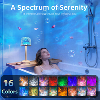 Lampe de douche étanche avec projecteur d'ondes océaniques 16 couleurs, lampe de table rechargeable, veilleuse étanche IP65, lumière de salle de bain