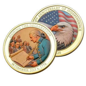 Gedenkmünze zum 250. Jahrestag der USA, 3D-Relief, hochwertig plattiert, Metallhandwerk, Sammlerstück, Dekoration, Feiertagsgeschenk - Product Image 4