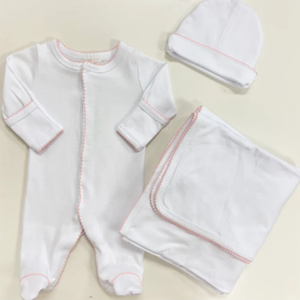 Ropa de Recién Nacido, Mono con Monograma, 100% Algodón Blanco, Ribete Picot, Traje para Llegada del Bebé, Regalo Suave para Baby Shower - Product Image 4