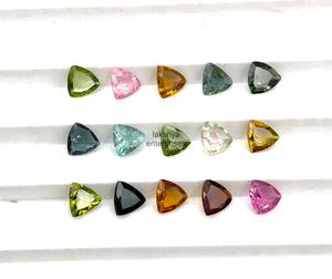7mm Tourmaline Naturelle Trillion Cut Perles De Pierres Précieuses En Vrac Pour La Fabrication De Bijoux À Facettes Calibré Multi Tourmaline Pierre En Gros - Product Image 1