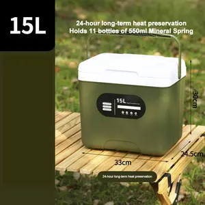 Kotak insulasi panas luar ruangan, rumah kulkas portabel untuk memancing mobil es batu dingin ember es tas 9L 15L 24L