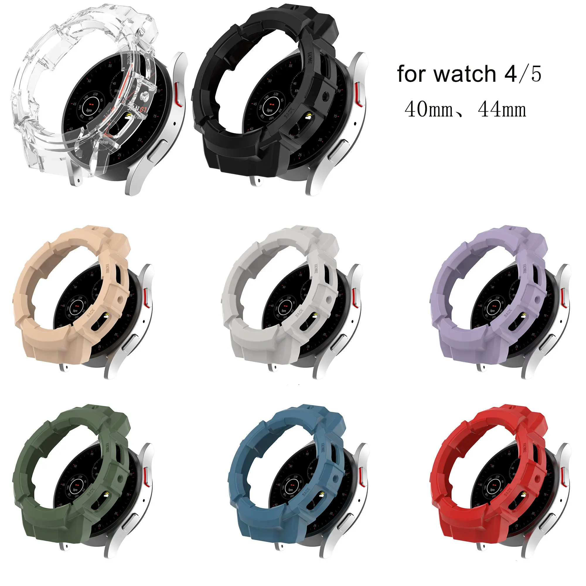 Factory outlet 40mm 44mm PC case Graduated Protective shell For Samsung Galaxy watch 4 5 parts