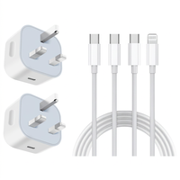Adaptador de Carga Rápida USB Tipo-C PD de 20W, Resistente al Fuego, con Enchufe del Reino Unido para Teléfono Móvil, Hecho en China