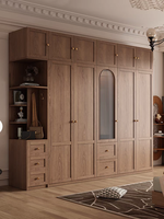 Armoire de chambre à coucher en placage de bois style Mid-Century avec portes battantes, meubles de chambre à coucher