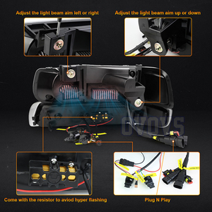 Conjunto de Faros Delanteros LED OVOVS con Luces de Circulación Diurna y Señales de Giro para Chevy Silverado, Suburban 1500/2500 Tahoe 1999-2006 - Product Image 3