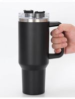 Gobelet isotherme en acier inoxydable à double paroi personnalisé, grande capacité, gobelet de voyage, revêtement en poudre, gobelet de 40 oz avec poignée