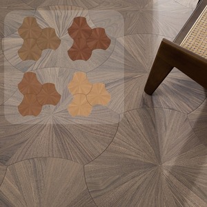 Plancher Stratifié en Bouleau avec Système Click, 1.2mm, Surface Lisse, Placage Noyer, Motif <span class=keywords><strong>Lotus</strong></span>, Design Moderne pour Salon et Usage Extérieur - Product Image 3