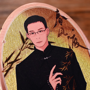 Badges carrés personnalisés Xin Ding en étain pour cadeau commémoratif scolaire, art fan d'anime avec fermeture à épingle de sûreté - Product Image 2