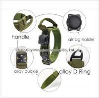 Collier GPS tactique étanche compatible AirTag en nylon pour Apple Find My et l'entraînement des chiens de taille moyenne à grande