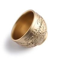 Support de bague rotatif à 360° de haute qualité en gros, motif dragon en relief, bol à vin en laiton avec logo personnalisé et impression typographique