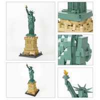 Modelo de la Estatua de la Libertad para Armar, Juguete de Bloques de Construcción de Arquitectura Mundialmente Famosa, Set 5227 de Piezas Pequeñas para Adultos