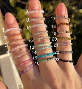 Bague délicate en pierres naturelles, perles facettées, empilable, faite à la main, élastique, personnalisable, vente en gros, OEM, ODM - Product Image 5